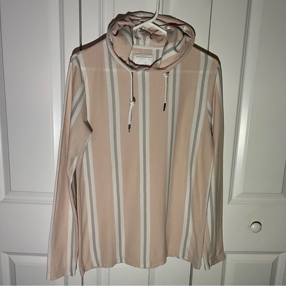 Denim and Flower Cotton Hoodie Size Medium Striped lightweight breathable - Picture 1 of 6